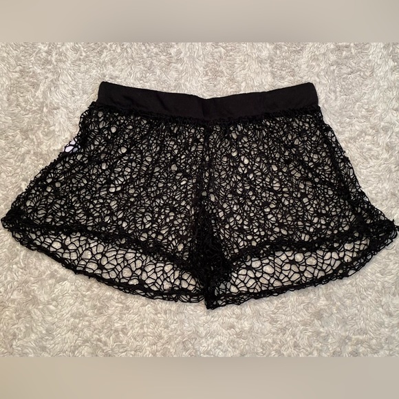 Black Fish Net Shorts - Picture 2 of 11